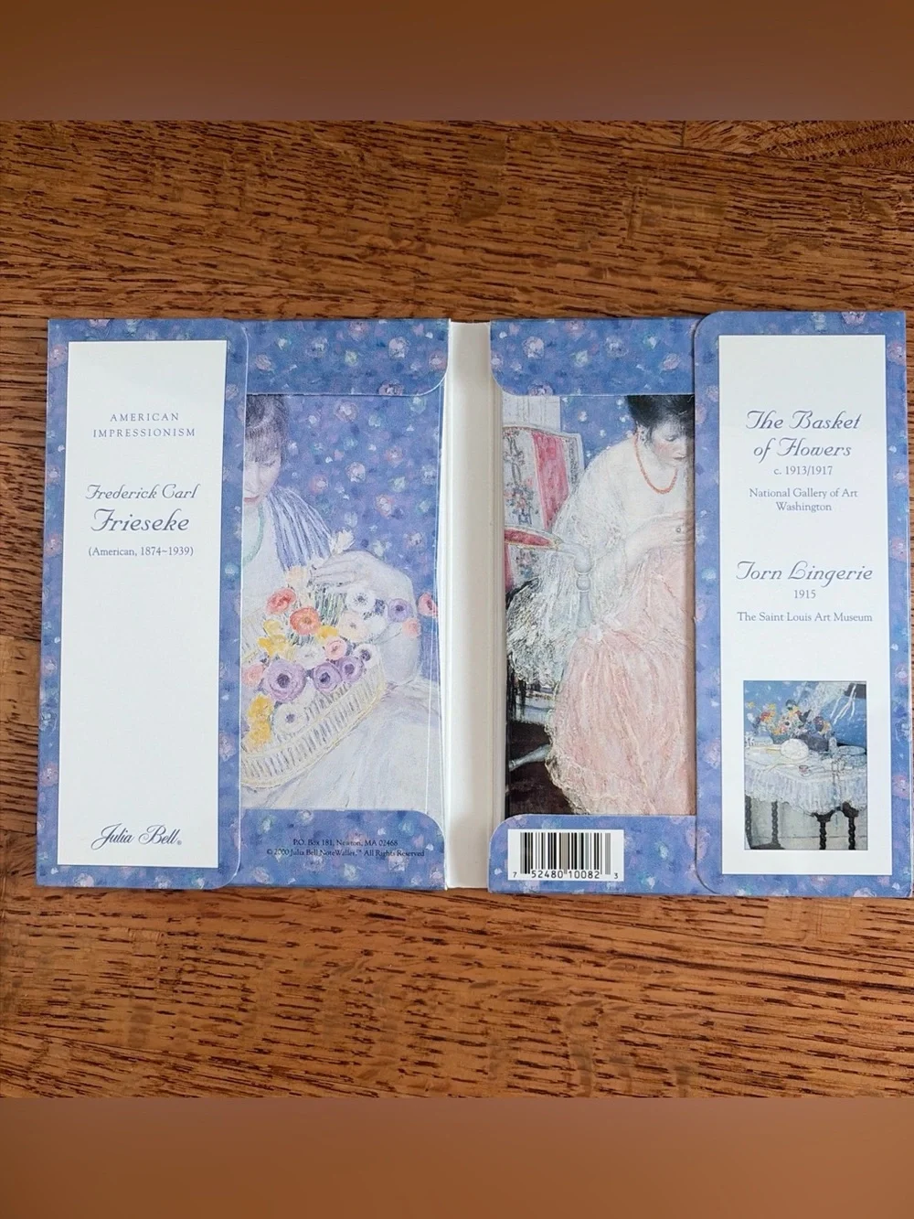 Vintage 2000 Julia Bell NoteWallet Frederick Carl Frieseke Art Notecard Set 10ct
